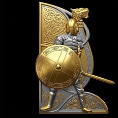 Силиконовый молд № 1102 Воин Большой правый