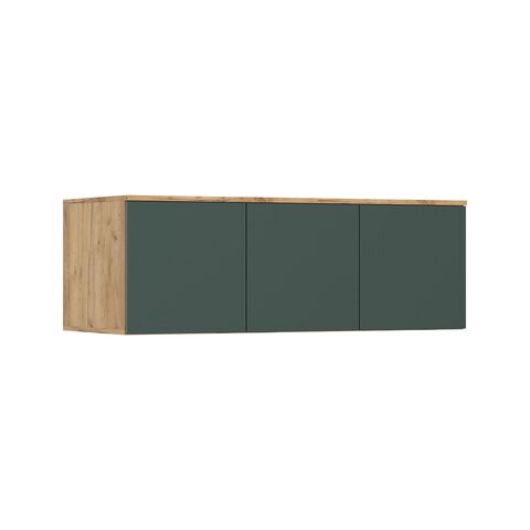 Норд Антресоль к шкафу (1200) (Изумрудный (КРОМКА ИЗУМРУД), Дуб Крафт (КРОМКА ДУБ КРАФТ))