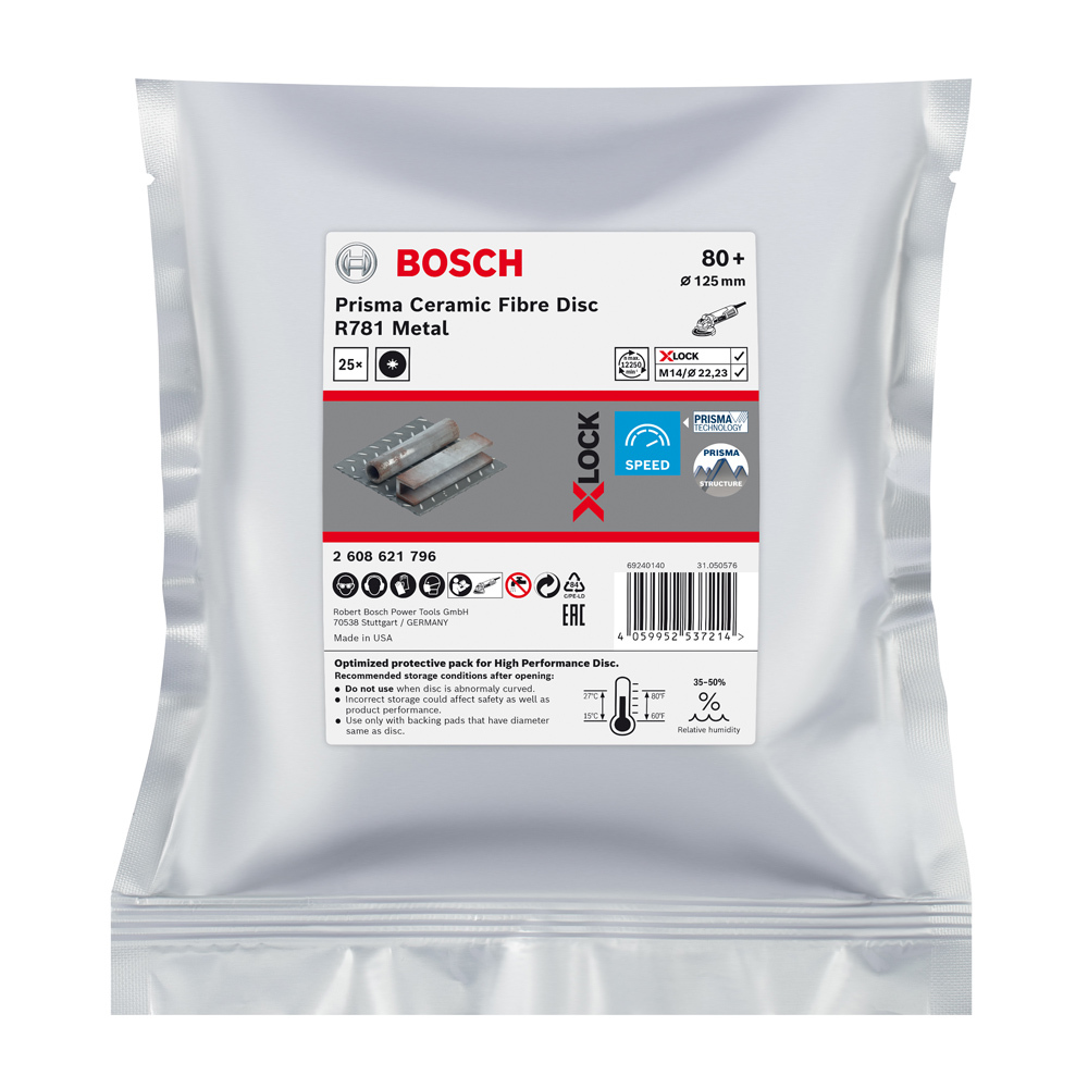 Фибровый круг Bosch 125 мм R781 Prisma P80 X-LOCK - Купить в  Интернет-магазине Fix-Tool.