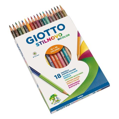 Карандаши цветные Giotto Stilnovo Bicolor двухсторонние 18 шт