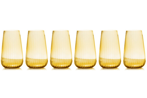 Набор стаканов для воды 6шт 570мл Le Stelle Opium янтарный