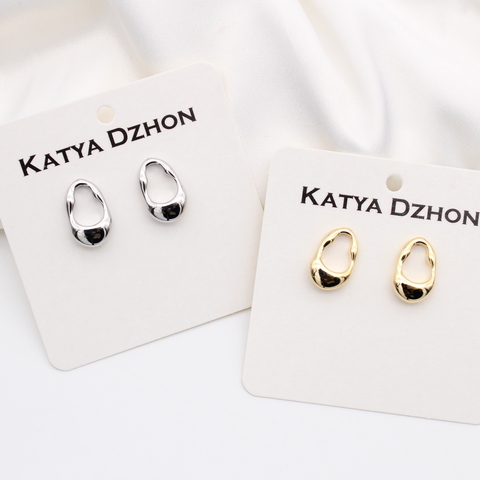 Серьги Katya Dzhon мятый металл №2