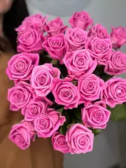 Розовые розы (аква) 25 шт