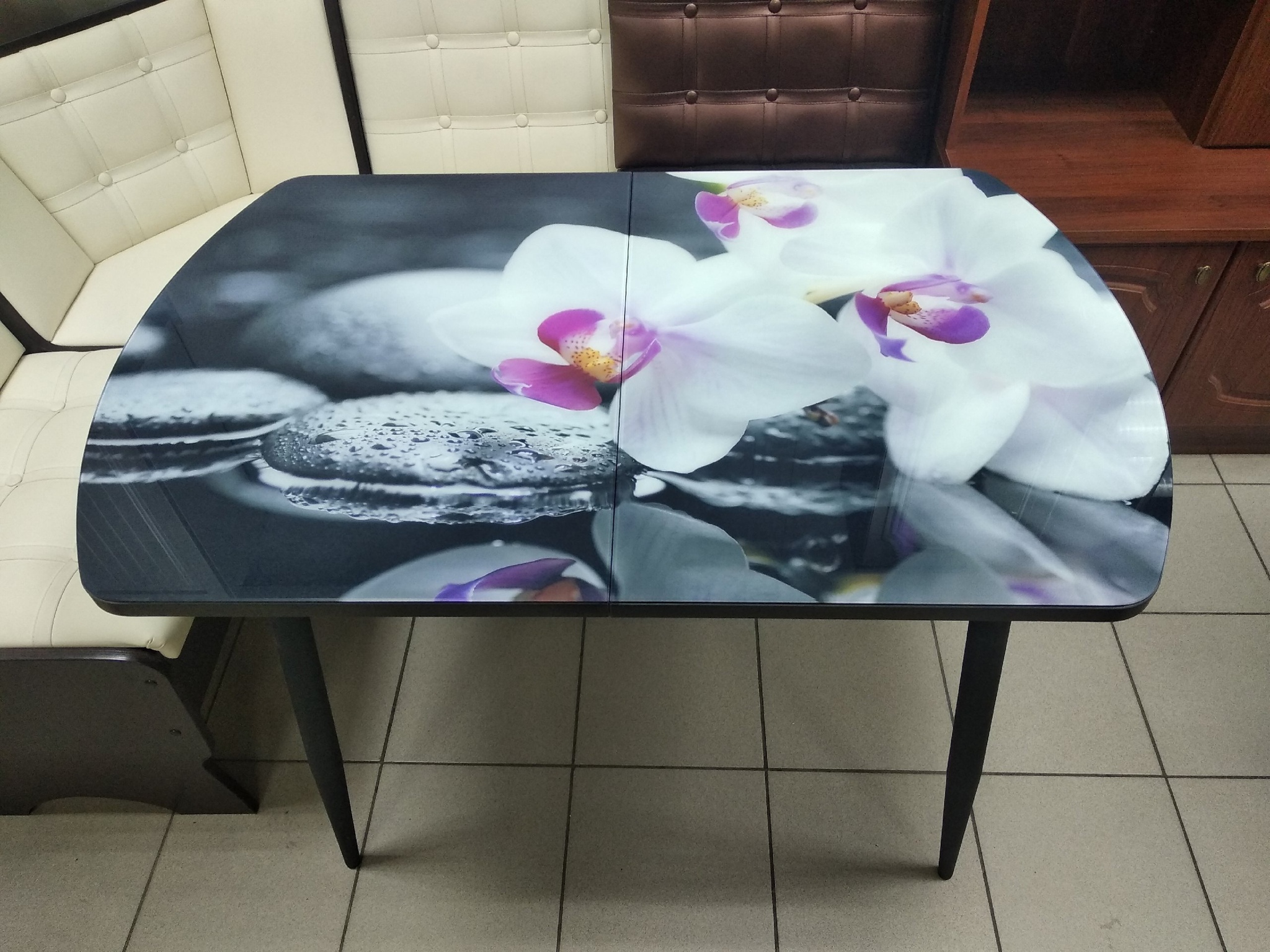 Стол кухонный раздвижной фотопечать Орхидея (Регион 058)