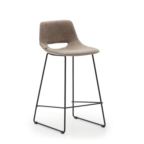 Zahara Полубарный стул коричневый с черными стальными ножками 65 см
