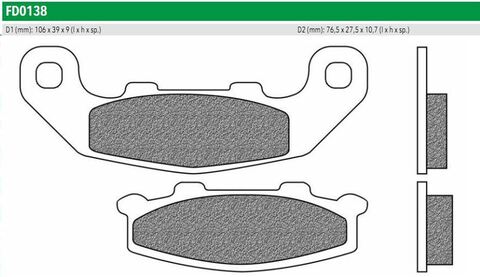 FD0138BT Тормозные колодки дисковые мото ROAD TOURING ORGANIC (FDB508P)   NEWFREN