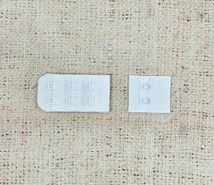 Застежка для бюстгалтера текстиль, р. 5*2,5см/2,8*2,5см/6мм, белый