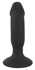 Черная реалистичная анальная вибровтулка - 14 см. - 