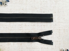 Молния шлифованная металл Т5, L 65 см, чёрный/тёмный никель