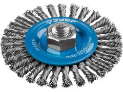 ЗУБР 100 мм, жгутированная стальная проволока 0.5 мм, щетка дисковая для УШМ, Профессионал (35192-100)