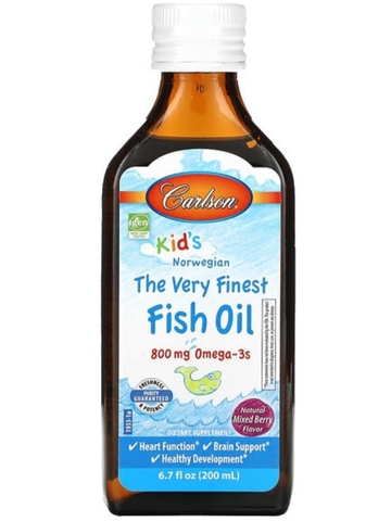 Carlson, Kids, The Very Finest Fish Oil, Natural Mixed Berry , 800 mg, 6.7 fl oz (200 ml)