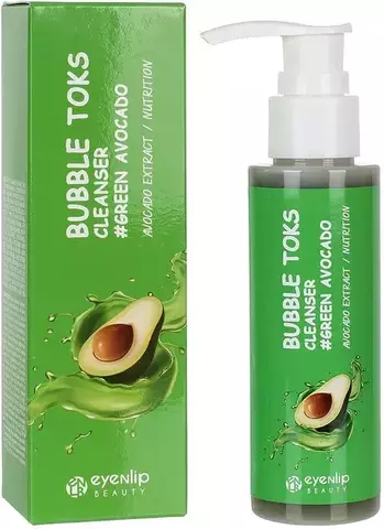 Eyenlip Green Avocado Bubble Toks Cleanser Пенка для лица кислородная с маслом авокадо