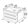 Aquanet 212868 Тумба с раковиной Aquanet Верона 75 белый (подвесная 2 ящика) (212868)