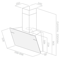 Вытяжка Elica L'ESSENZA BL/A/90 схема