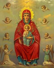 Сицилийская Дивногорская икона Божией Матери деревянная на левкасе