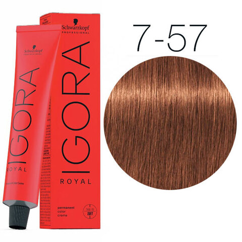 Schwarzkopf Igora Royal New 7-57 (Средний русый золотистый медный) - Краска для волос