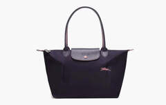 Longchamp Le Pliage Club Leather Shoulder Bag "Bilberry"