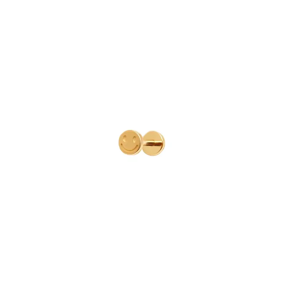 VIVA LA VIKA Лабрет Plain Smile Stud Earring - Gold viva la vika лабрет diamond cross stud earring – gold