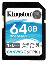 Kingston Canvas Go Plus SDXC UHS-I U3 V30 64Gb (170/70 Mb/s)