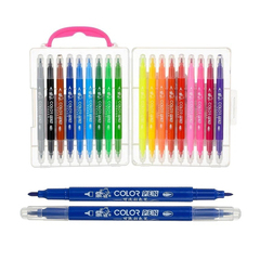 
          Фломастеры Basir, серия "Мышки", разноцветные, двусторонние, с рисунком на корпусе, набор 18 цветов