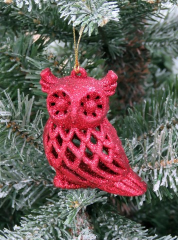 Подвеска 8.5х5х6.5см House of Seasons Сова красная