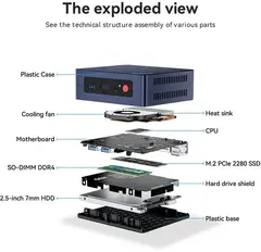 Мини-ПК Beelink MINI S12 PRO Intel N100 4-ядерный 4-потоковый,3.4 ГГц, 16Гб 500Гб SSD, синий