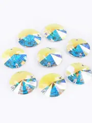 Стразы пришивные стекло Crystal риволи, Ø 16 мм, AB