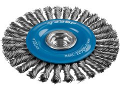 ЗУБР 100 мм, жгутированная стальная проволока 0.5 мм, щетка дисковая для УШМ, Профессионал (35192-100)