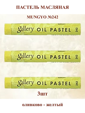Пастель масляная мягкая профессиональная MUNGYO Gallery Оливково-жёлтый №242 (3шт)