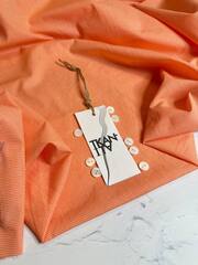 Блузочно-плательный поплин c легким фланелевым эффектом (100%хлопок, Бело-оранжевая мелкая клетка виши, 150, 150 гр/м2)