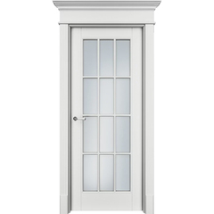 Межкомнатная дверь эмаль Оксфорд белая со стеклом