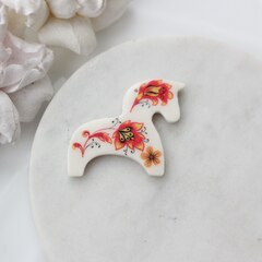 Подвеска Лошадка, хохлома, 32*42 мм, S019