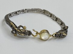 Драконы (браслет из серебра)