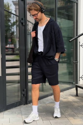 Шорты "Linen" синие