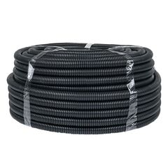 Труба гофр. безгалогеновая FRHF с протяжкой d25 мм (75 м) черная EKF-Plast FRHF-25