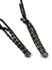 30362- Серьги длинные с подвесками из черных цирконов