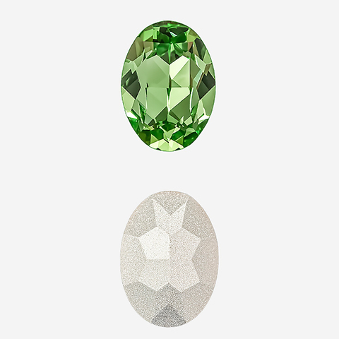 Кристалл Овал (Oval Fancy Stone), оттенок "Перидот"/"Peridot", 14*10мм