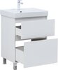 Aquanet 367333 Тумба с раковиной Вега 60 напольная (Ирис T) 2 ящ. цв. белый глянец (367333)