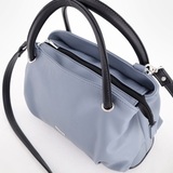 Сумка Саломея 278 гладкий серо-голубой + черный