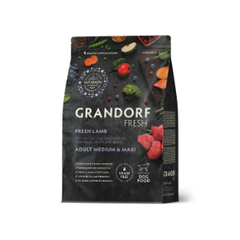 Сухой корм GRANDORF FRESH DOG Lamb MED&MAXI ягненок с бататом для взрослых собак средних и крупных пород, чувствительное пищеварение или склонность к аллергии 3кг