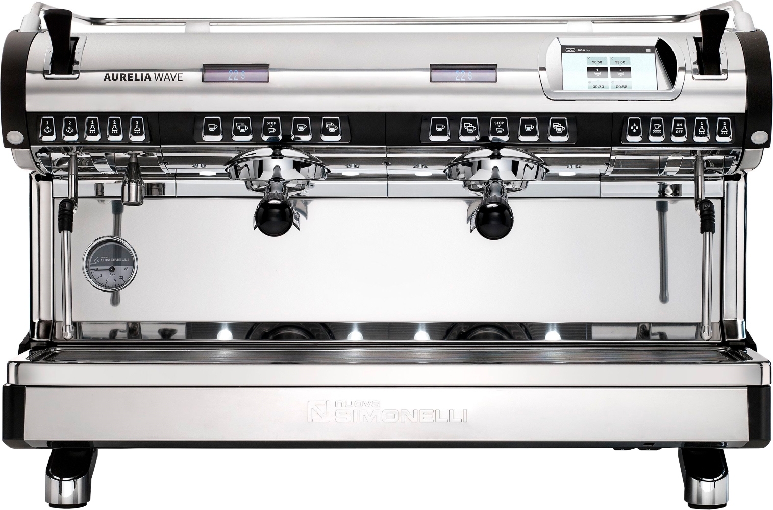 Рожковая кофемашина Nuova Simonelli Aurelia WAVE T3 2Gr 380V black+Autopurge+Easy Cream+high groups (151238)