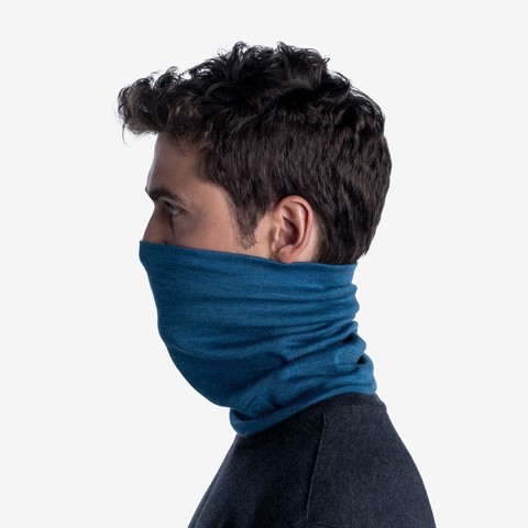 Картинка шарф-труба Buff wool heavyweight Solid Dusty Blue - 6