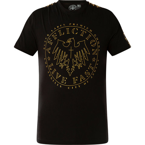 Affliction | Футболка мужская Golden Time A23343 перед черного цвета
