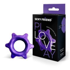 Фиолетовое эрекционное кольцо с шипиками - 