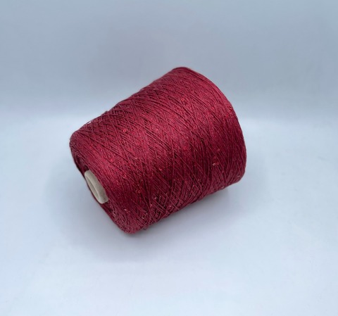 Filati Naturali (пр.Италия),art-Lino, 310м/100гр, 100%Лен+пайетки+люрекс, цвет-Брусничный, арт-28090