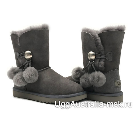 UGG Bailey Button Pom Grey