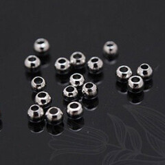 Бусина (Юж. Корея), цвет серебро, размер 2,5 мм, цена за 10 шт