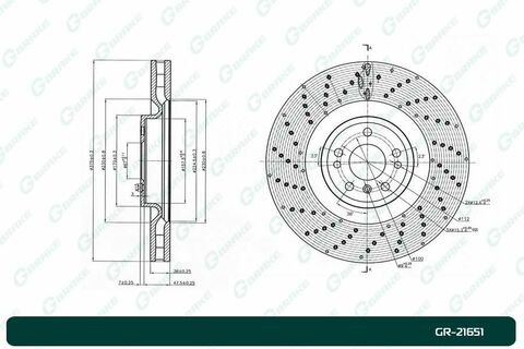 Диск тормозной перфорированный вентилируемый G-brake  GR-21651