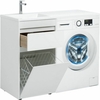 Aquanet 239298 Тумба c раковиной Токио 110 L напольная 1 ящик, б/к цвет белый глянец (239298)