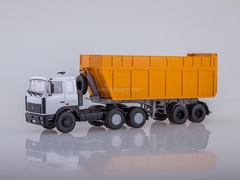 MAZ-6422 white and semi-trailer of wood chips MAZ-9506-30 1:43 AutoHistory